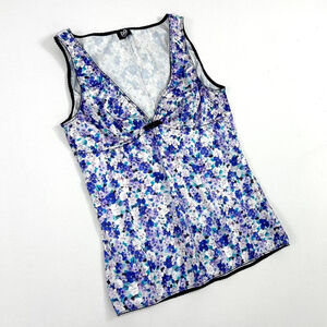 y2k D&G floral print tank top, purple blue and white
